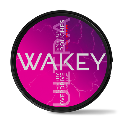 Wakey Ultra Cherry Overdrive Pouches — product packaging