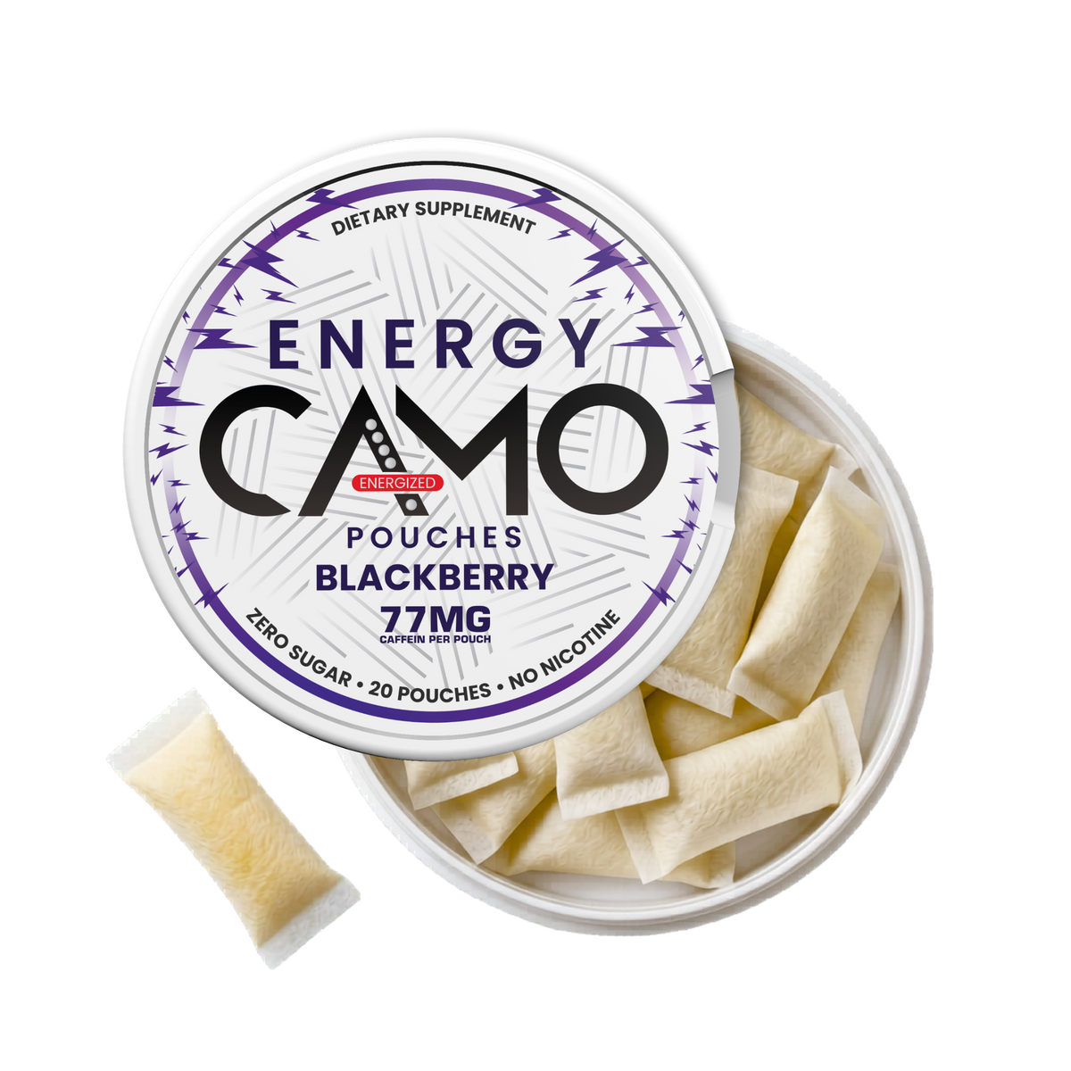 CAMO Blackberry Energy Pouches