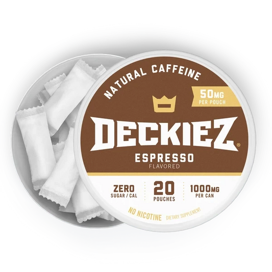 Deckiez Espresso Energy Pouches — product packaging