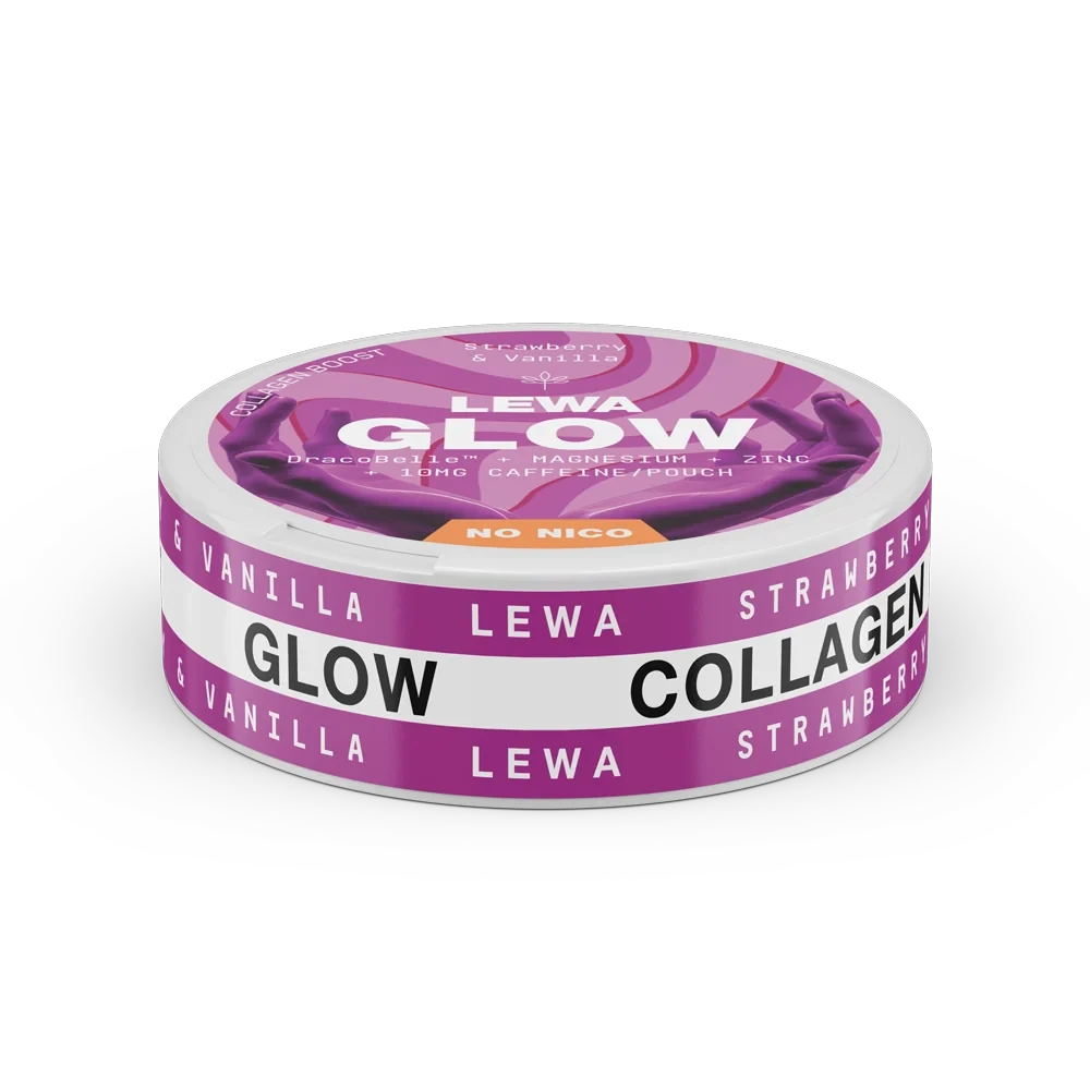 LEWA GLOW Strawberry & Vanilla 10mg caffeine nicotine-free functional pouches