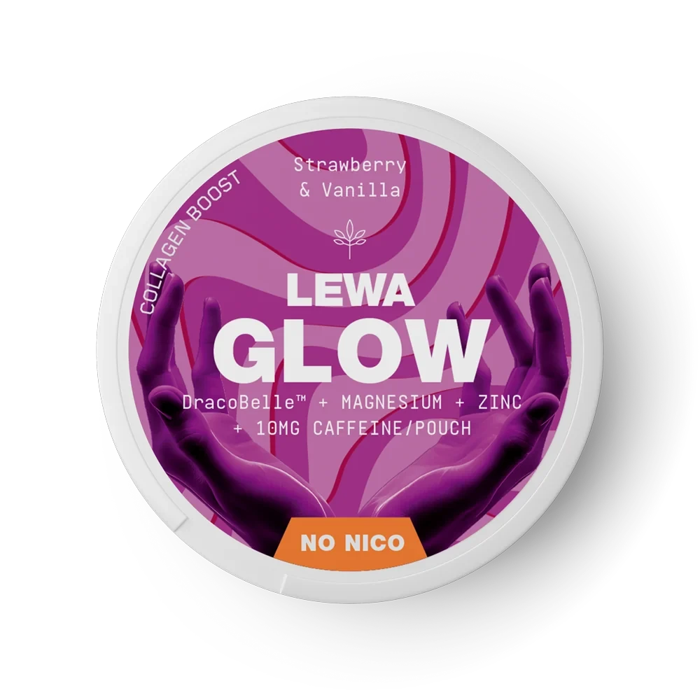 LEWA GLOW Strawberry & Vanilla 10mg caffeine nicotine-free functional pouches