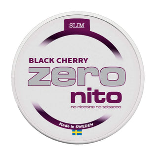 Zeronito Black Cherry Zero pouches — product packaging